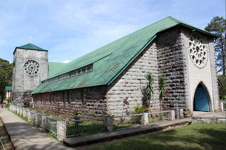吕松岛Sagada村灰石教堂背景图片