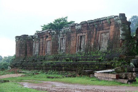 古老佛教寺庙的废墟WatPhu老挝Champasak图片
