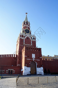SpaskayaBashnya和克里姆林宫在莫斯科红广场上图片