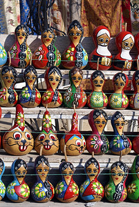 土耳其Bazar街出售的木娃图片