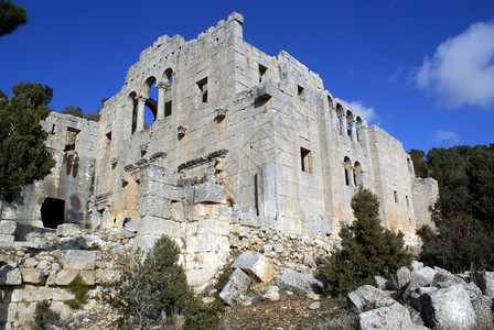 土耳其阿拉汉修道院大教堂的废墟图片