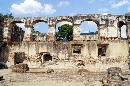 危地马拉安提瓜SantyaClara修道院无硫教堂的废墟图片