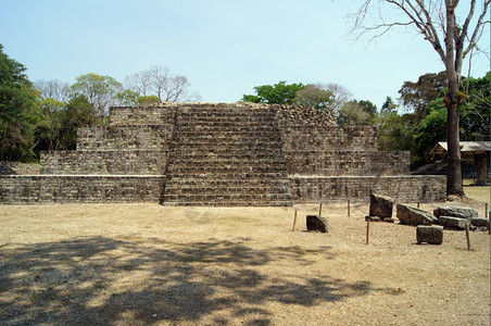 洪都拉斯科潘的旧石金字塔图片