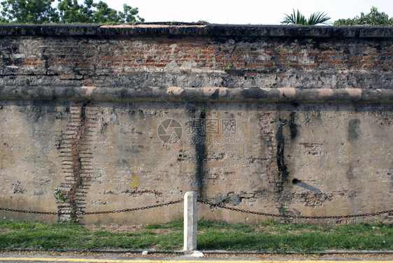 马来西亚槟城康瓦利斯堡砖墙图片