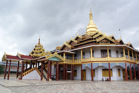 缅甸掸邦INle湖佛庙背景图片