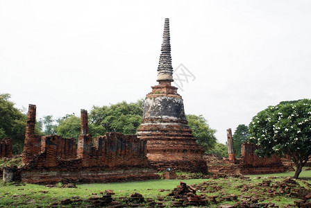 红砖佛塔和泰国阿尤萨亚瓦夫拉西桑菲特遗址图片