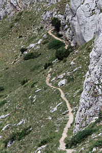 黑山Durmitor山坡上的足迹图片