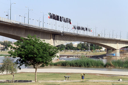 伊朗Ahvaz带旗桥图片