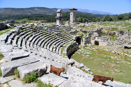 土耳其Xanthos古老剧院的废墟图片