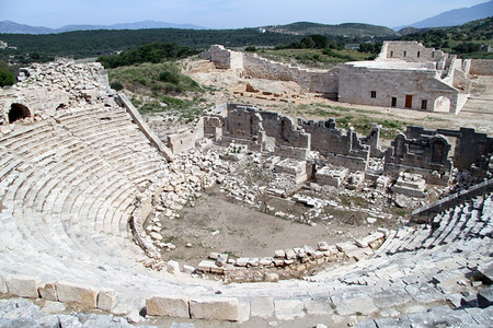 土耳其普斯塔拉古老剧院和歌的废墟图片