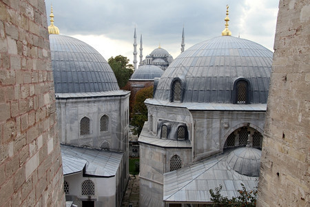土耳其伊斯坦布尔的AyaSophia墙和穹顶图片