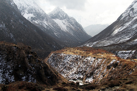 尼泊尔Samdo村附近的雪山图片