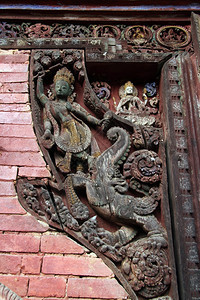 尼泊尔Bhaktapur附近的ChanguNarayan寺庙一角图片