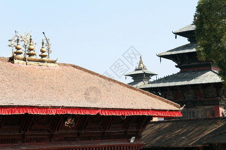 尼泊尔哈特曼杜国王宫殿屋顶图片