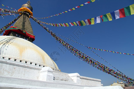 尼泊尔加德满都的StupaBodnath和图片