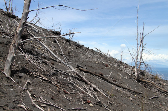 印度尼西亚克拉卡托火山的斜坡图片