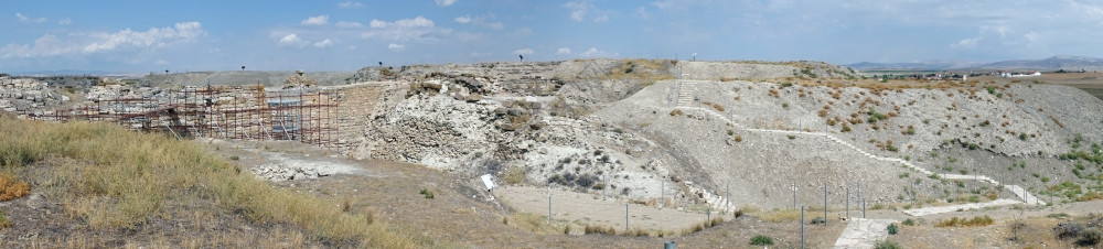 在土耳其挖掘古代高原背景图片