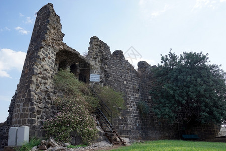 以色列提贝里亚堡垒十字军的废墟图片