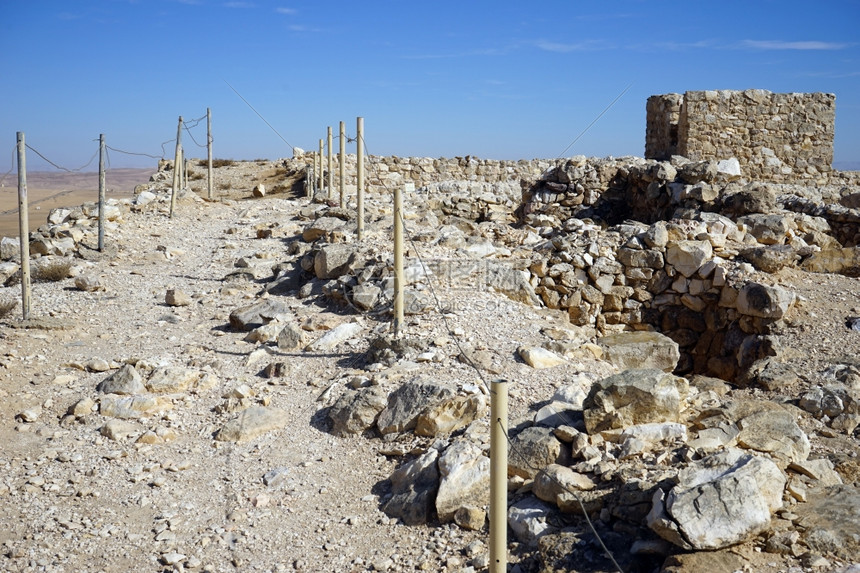 以色列telarad山顶城堡的废墟