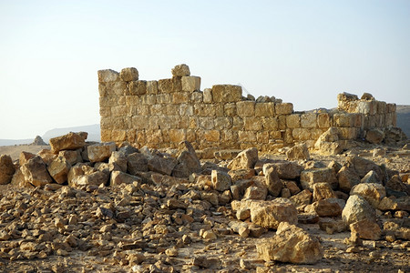 以色列内盖夫沙漠古建筑墙图片