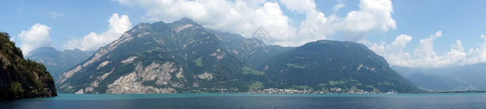 瑞士卢塞恩湖全景图片