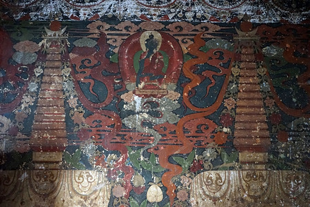 江孜大约2017年5月江孜寺墙上的照片图片