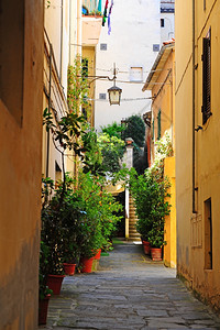 意大利阿雷佐市内与旧楼宇的窄巷图片