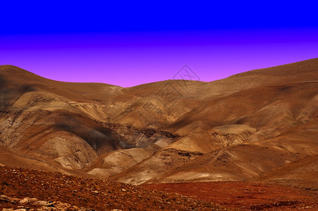 以色列Samaria山沙丘日落图片