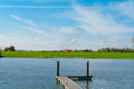 绿坝保护荷兰村庄远离莱茵河图片