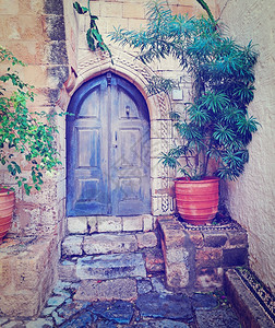 罗得斯岛希腊之家的庭院追溯效力图片