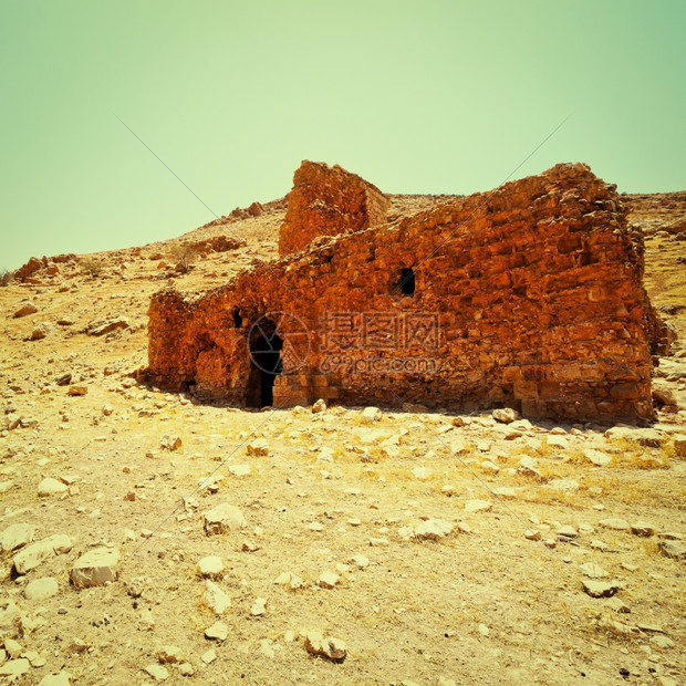 以色列Samaria沙丘的废墟回溯效应图片