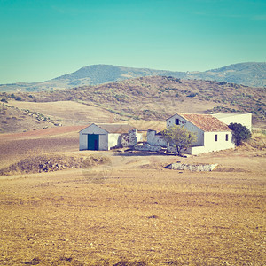 西班牙耕地上的农场Instagram效应图片