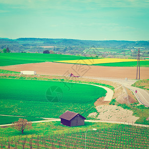 瑞士阿尔卑斯山隆上的绿地Instagram效应图片