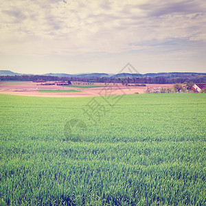 环绕着森林和耕地的瑞士农场Instagram效应图片