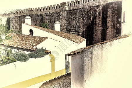 查看葡萄牙的历史中心城市Retro图像过滤样式图片
