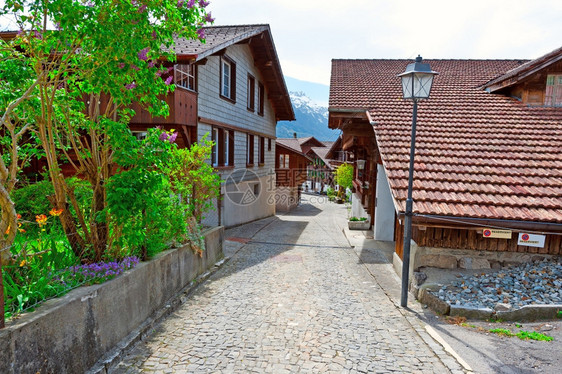 瑞士村旧木林楼街图片
