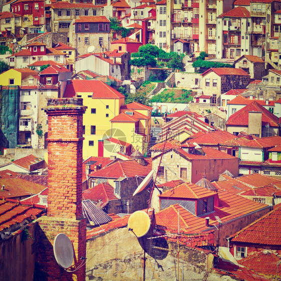 葡萄牙波尔多市中心空中视图图片
