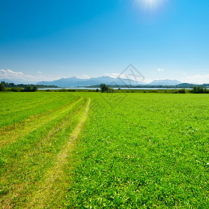 巴伐利亚州基姆西湖附近Meadow河上的Rut图片