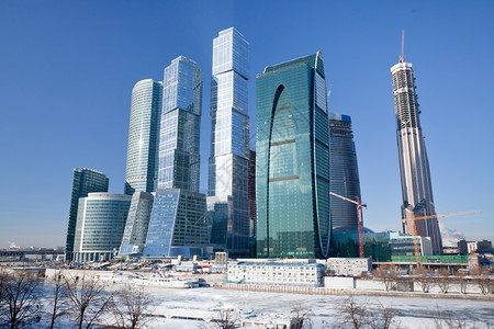 冬季莫斯科市新大楼视图图片