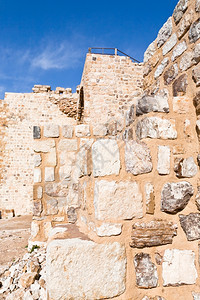 古代十字军约旦Kerak城堡内墙图片