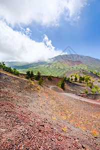 西里埃特纳火山的熟岩地上道图片