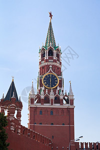 克里姆林宫的斯帕卡雅塔或者莫斯科的红广场图片