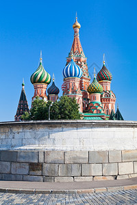 俄罗斯莫科Skulls和SaintBasil大教堂的观景图片