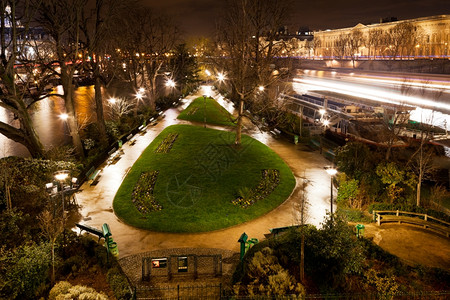 巴黎城市广场夜景背景图片