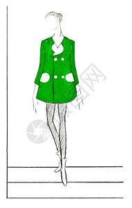 20世纪时尚短小型季绿衣60年后背景图片