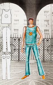 妇女服装模型夏季城市青年男子服装图片