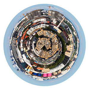 莫斯科住宅区城市球形全景图片