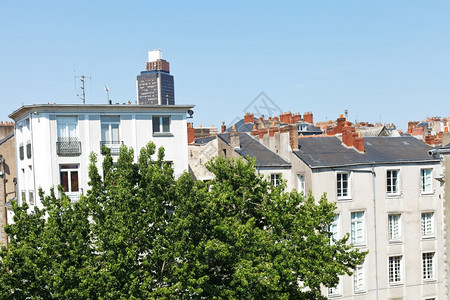 法国南特城市房屋和TourBretagne布列塔尼图片