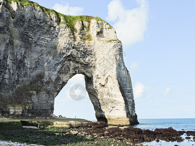 法国Eretratcotedalbatre英语频道海滩上自然角斗篷图片