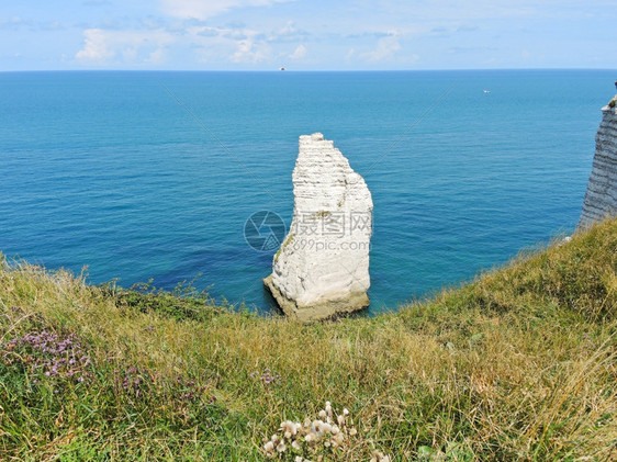 埃雷特科特海滩附近的英吉利海峡景观阿尔巴特雷诺曼底法国图片